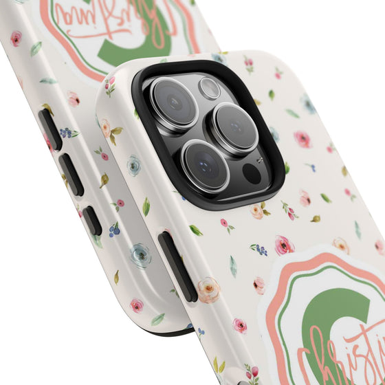 Personalized Floral Tough Phone Case for Women | Durable & Stylish Protection - PC029