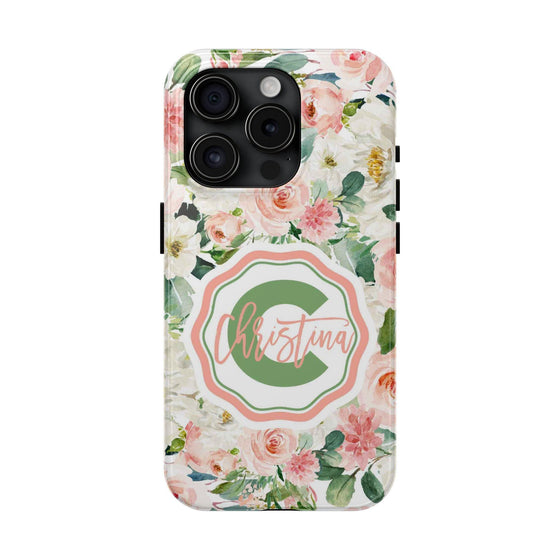 Personalized Floral Phone Case - Custom Tough Case with Name - PC025