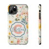 Personalized Floral Tough Phone Case - Customized with Name | Durable Protection - PC013