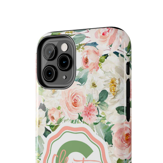 Personalized Floral Phone Case - Custom Tough Case with Name - PC025