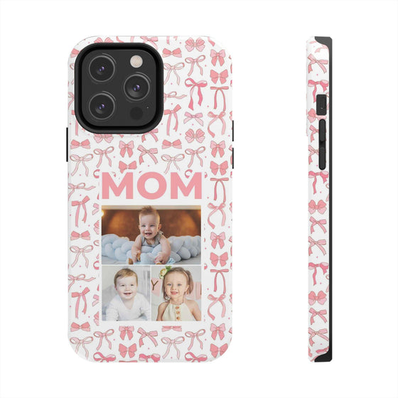 Personalized Mom Photo Collage Phone Case - Bow Design -PC015