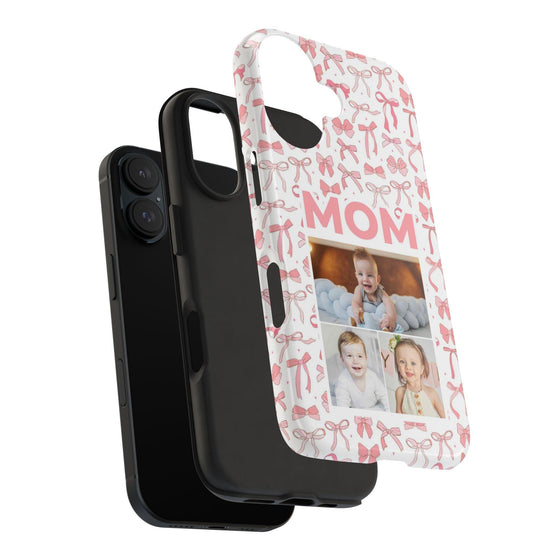 Personalized Mom Photo Collage Phone Case - Bow Design -PC015
