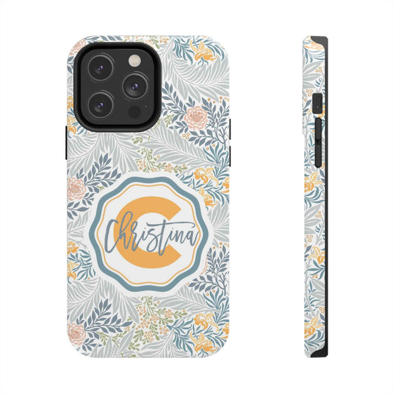 Custom Monogram Phone Cases With Floral Design - PC003