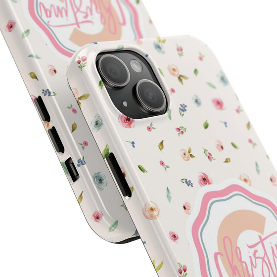 Personalized Floral Tough Phone Case - Custom Name Design - PC030