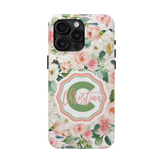Personalized Floral Phone Case - Custom Tough Case with Name - PC025
