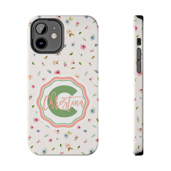 Personalized Floral Tough Phone Case for Women | Durable & Stylish Protection - PC029