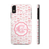 Personalized Tough Phone Case with Pink Bow Design - PC017