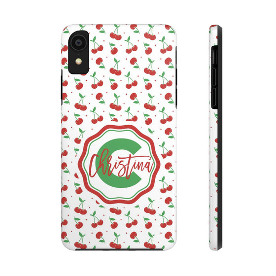 Personalized Cherry Tough Phone Case – Custom Name Design - PC021