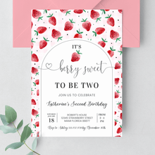  Editable Berry Sweet 2nd Birthday Invitation BF28