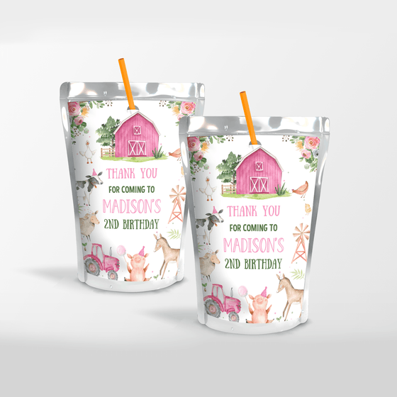 Editable Farm Party Favors Package F102