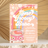 Editable One Groovy Babe Birthday Invitation G212
