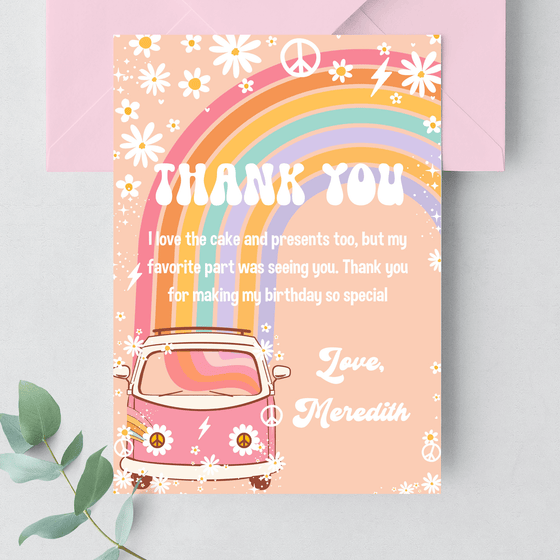 EDITABLE Five Is A Vibe Birthday Thank You Card G205