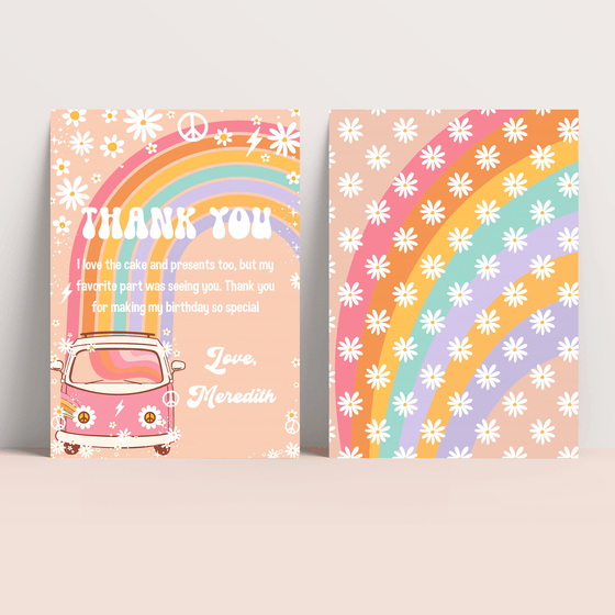 EDITABLE Five Is A Vibe Birthday Thank You Card G205