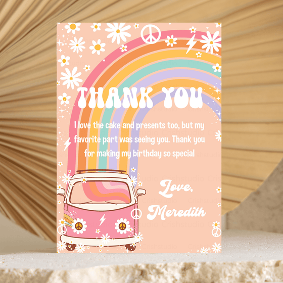 EDITABLE Five Is A Vibe Birthday Thank You Card G205