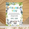 Editable Party Animals Birthday Thank You Card S105