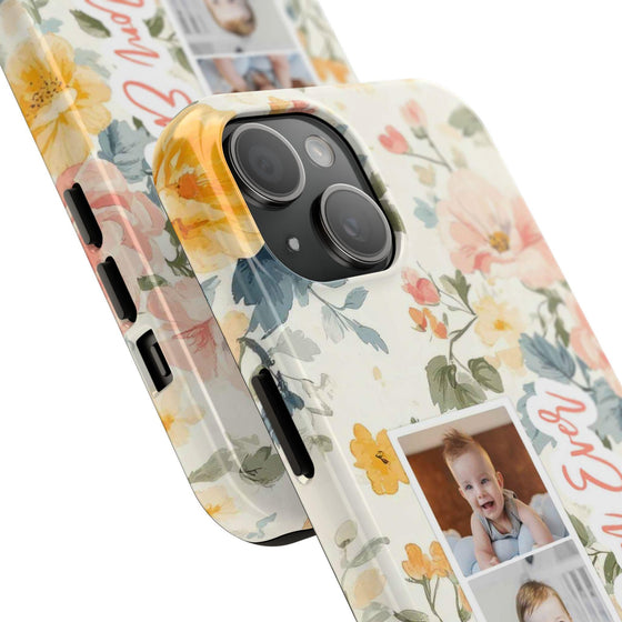 Personalized Floral Tough Phone Case - Best Mom Ever - PC012