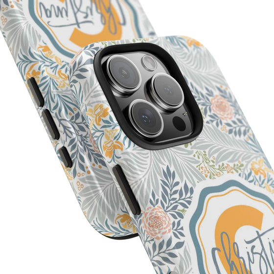 Custom Monogram Phone Cases With Floral Design - PC003