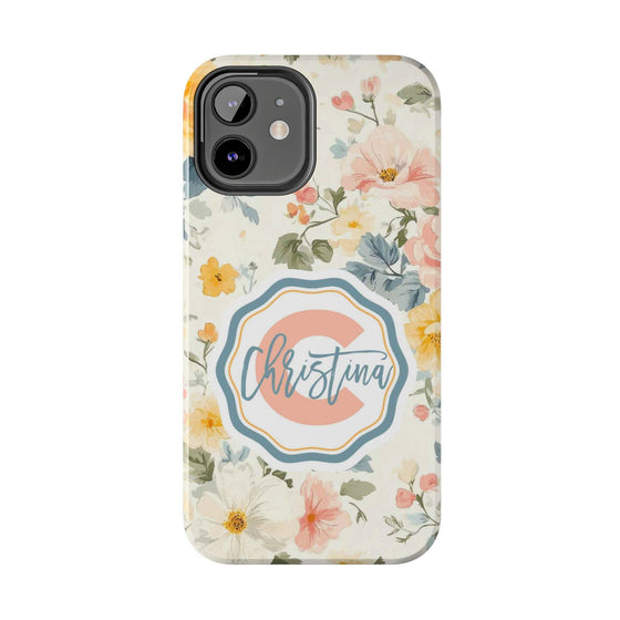 Personalized Floral Tough Phone Case - Customized with Name | Durable Protection - PC013