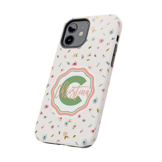Personalized Floral Tough Phone Case for Women | Durable & Stylish Protection - PC029