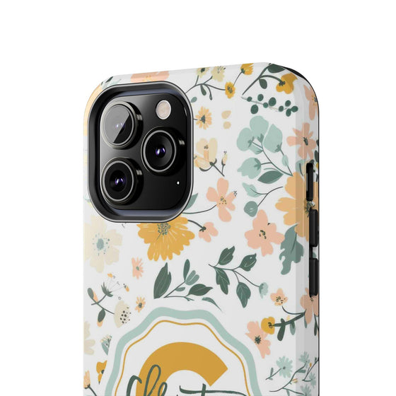 Personalized Floral Tough Phone Case - Custom Name Design - PC007