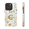 Personalized Floral Tough Phone Case - Custom Name Design - PC007