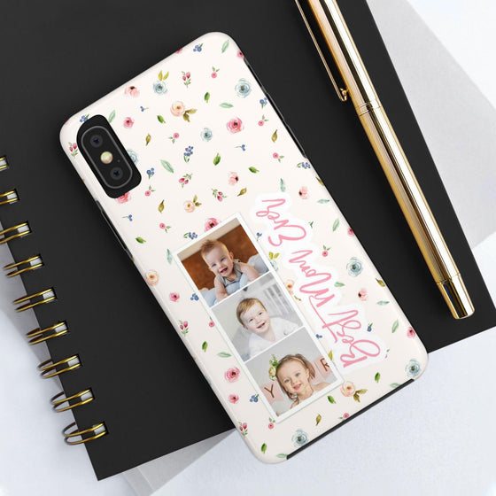 Floral Best Mom Ever Phone Case - Personalizable Tough Cases for Moms - PC028