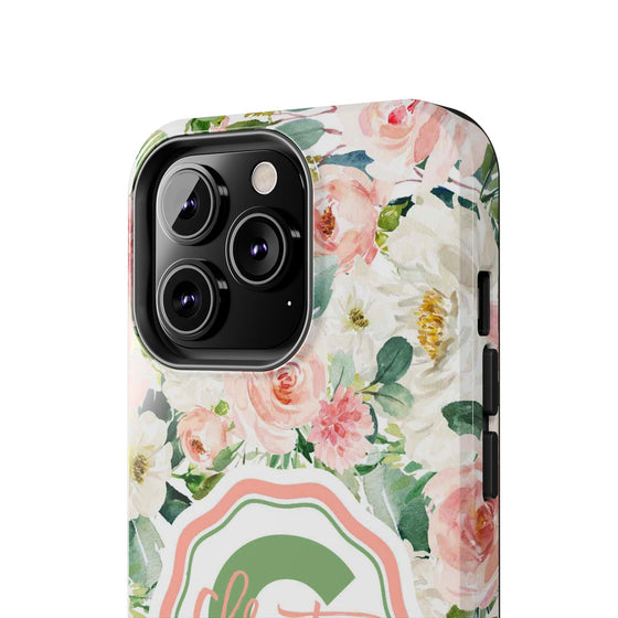Personalized Floral Phone Case - Custom Tough Case with Name - PC025
