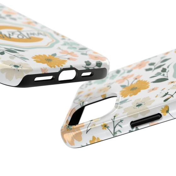 Personalized Floral Tough Phone Case - Custom Name Design - PC007