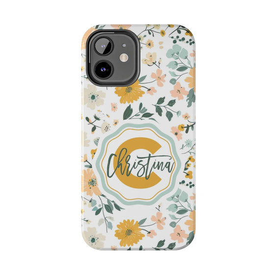 Personalized Floral Tough Phone Case - Custom Name Design - PC007