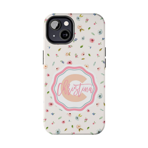 Personalized Floral Tough Phone Case - Custom Name Design - PC030