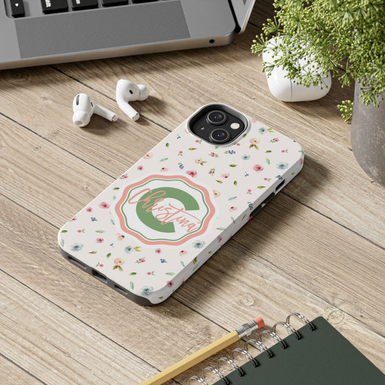 Personalized Floral Tough Phone Case for Women | Durable & Stylish Protection - PC029