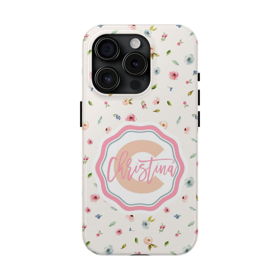 Personalized Floral Tough Phone Case - Custom Name Design - PC030