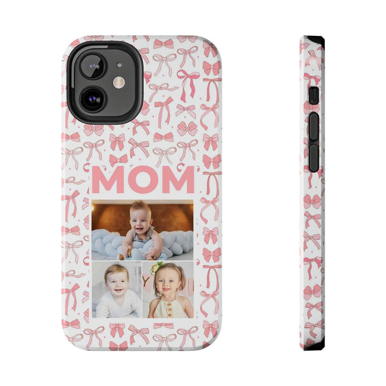 Personalized Mom Photo Collage Phone Case - Bow Design -PC015