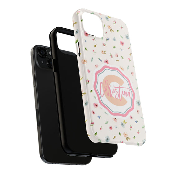 Personalized Floral Tough Phone Case - Custom Name Design - PC030