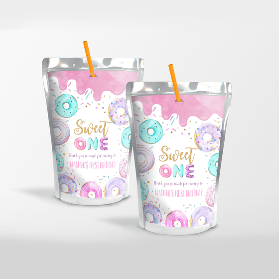 Editable Sweet One Birthday Juice Label D001