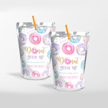  Editable Donut Grow Up Birthday Juice Label D006