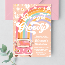  Editable Let's Get Groovy Birthday Invitation G213
