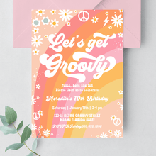  Editable Let's Get Groovy Birthday Invitation G413