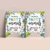 Editable Party Animals Birthday Thank You Card S105