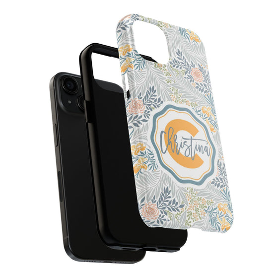 Custom Monogram Phone Cases With Floral Design - PC003