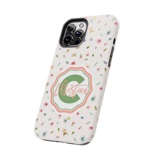 Personalized Floral Tough Phone Case for Women | Durable & Stylish Protection - PC029
