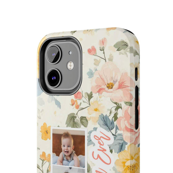 Personalized Floral Tough Phone Case - Best Mom Ever - PC012