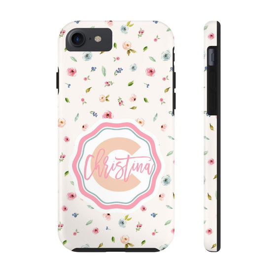 Personalized Floral Tough Phone Case - Custom Name Design - PC030