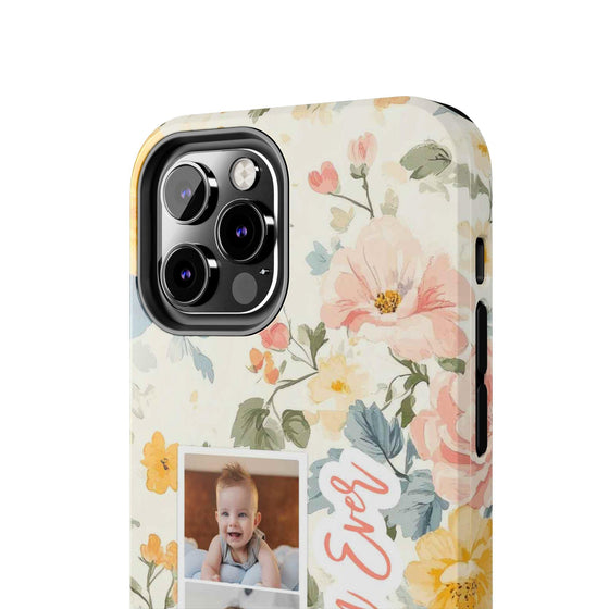 Personalized Floral Tough Phone Case - Best Mom Ever - PC012