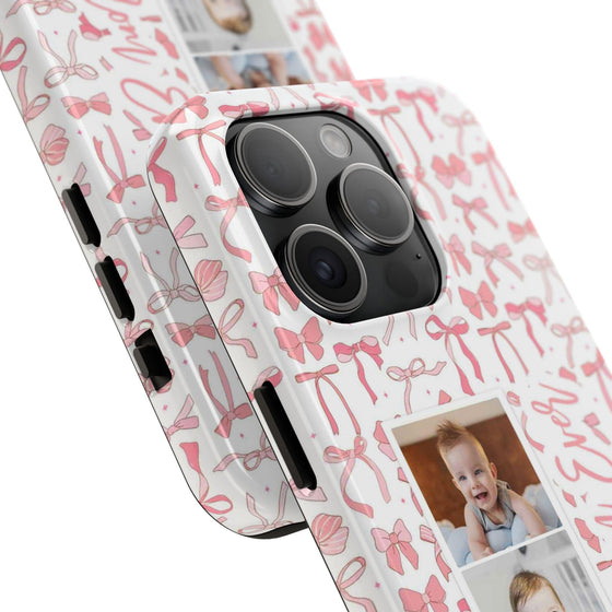 Custom Tough Phone Case - Best Mom Ever with Pink Bows - PC016