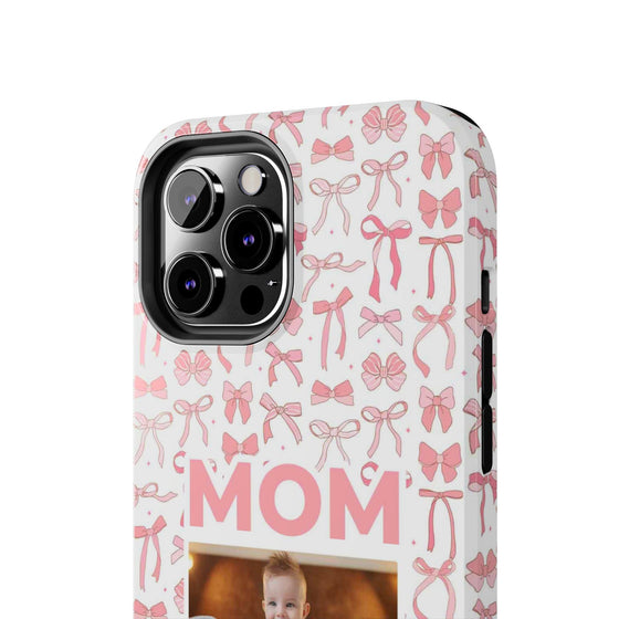 Personalized Mom Photo Collage Phone Case - Bow Design -PC015