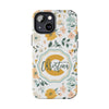 Personalized Floral Tough Phone Case - Custom Name Design - PC007