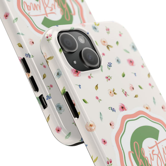 Personalized Floral Tough Phone Case for Women | Durable & Stylish Protection - PC029