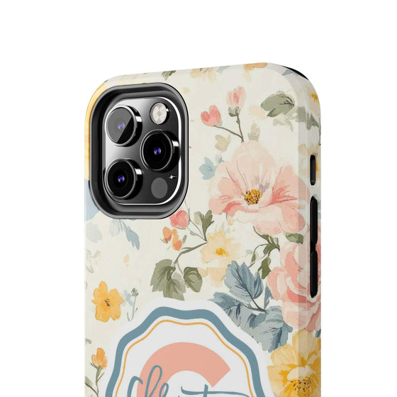 Personalized Floral Tough Phone Case - Customized with Name | Durable Protection - PC013