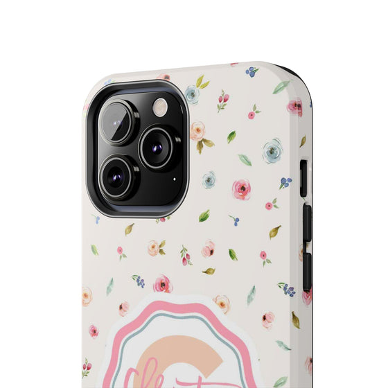 Personalized Floral Tough Phone Case - Custom Name Design - PC030